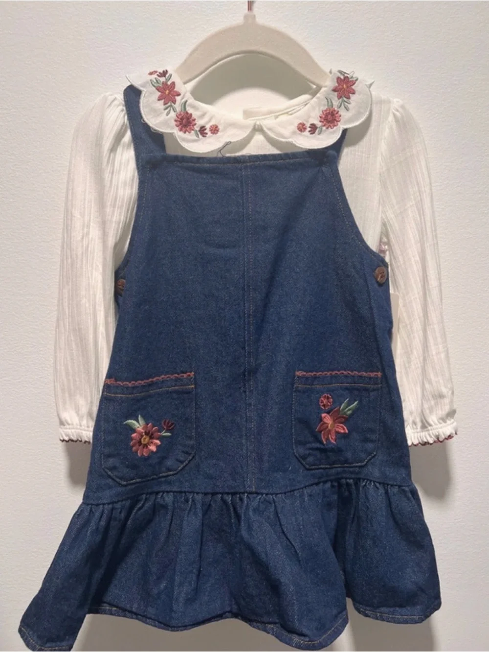 Cynthia Rowley Girls 18–24M Embroidered Denim Dress & Blouse Set NWT Cottage